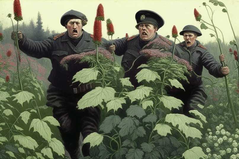 Первый раз эту красоту я увидел лет 50 назад Вдоль дороги грозно стояли мощные растения похожие на плод воображения какого нибудь писателя фантаста Росли они по пути к Пироговскому водохранилищу в Подмосковье Прошло несколько десятилетий и расте