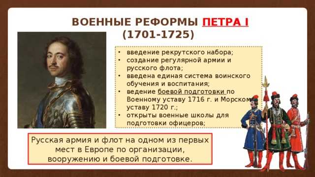 Петровские реформы 1696-1725 годов