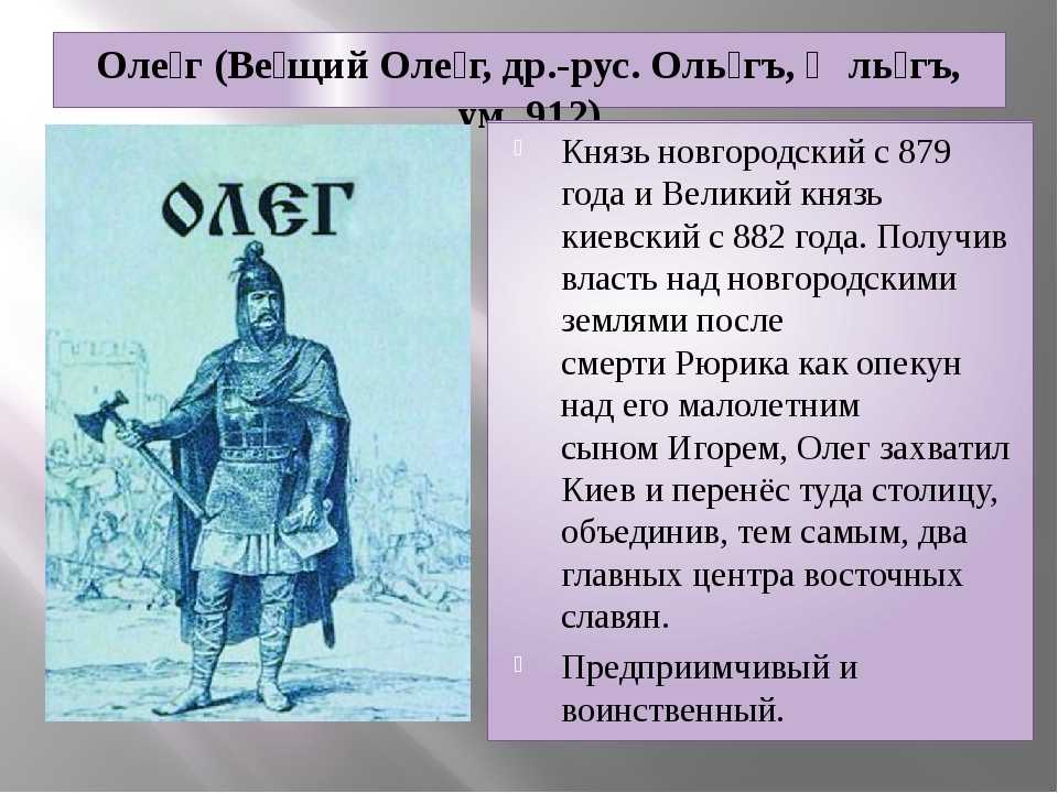 Князья руси в хронологическом порядке, годы правления, деятельность (таблица)