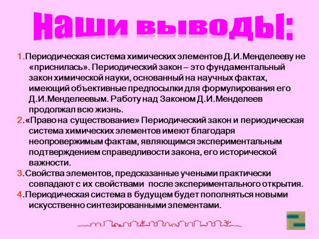 Периодический закон менделеева
