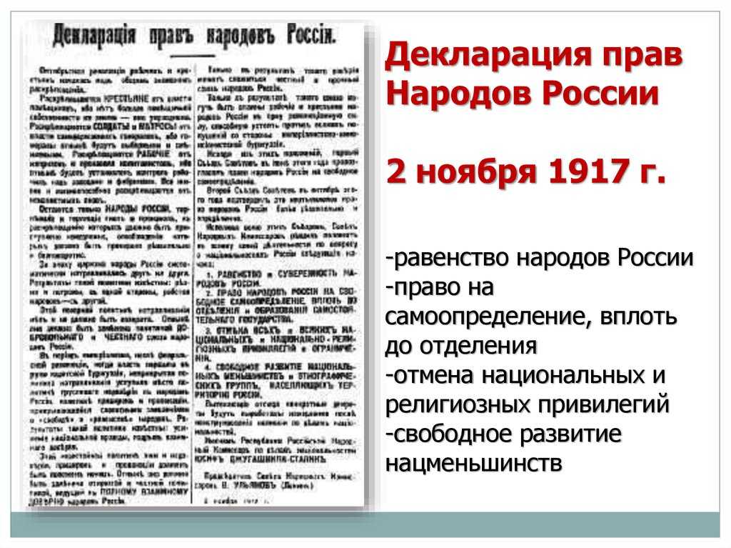 Декларация прав народов россии, 2 (15.) ноября 1917 г. – მატიანე