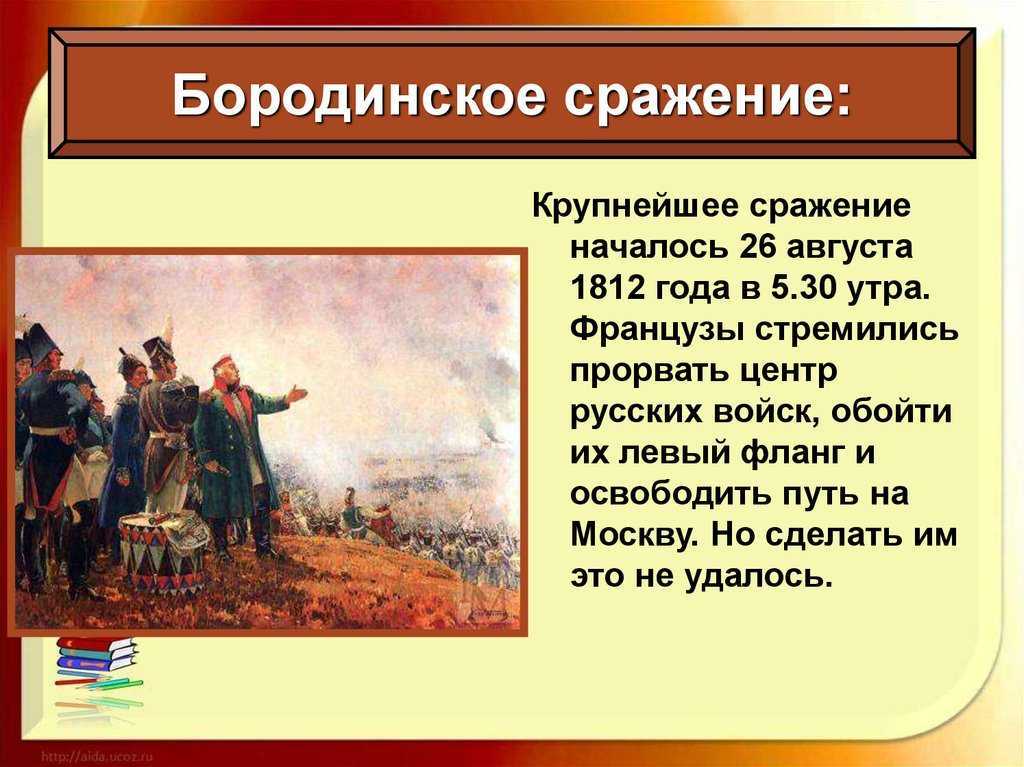 Бородинское сражение (битва) 26 августа (7 сентября) 1812