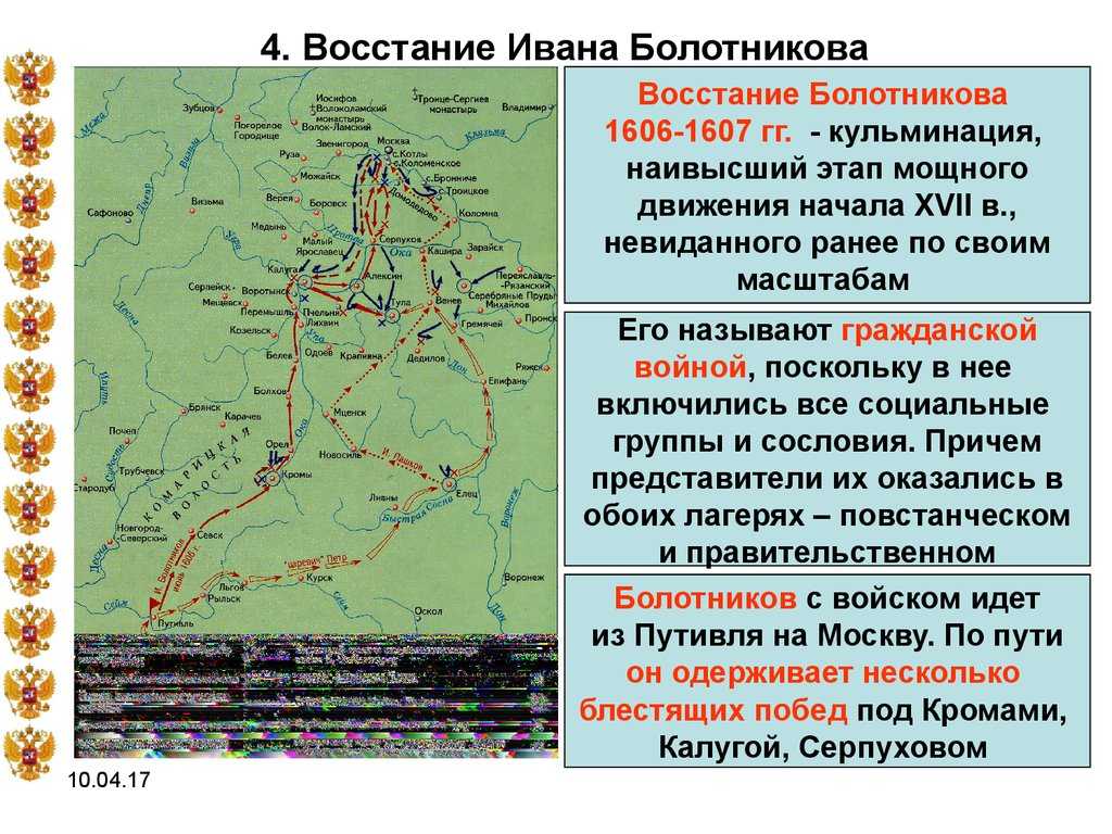 Восстание ивана болотникова. причины, итоги, события, участники. таблица.