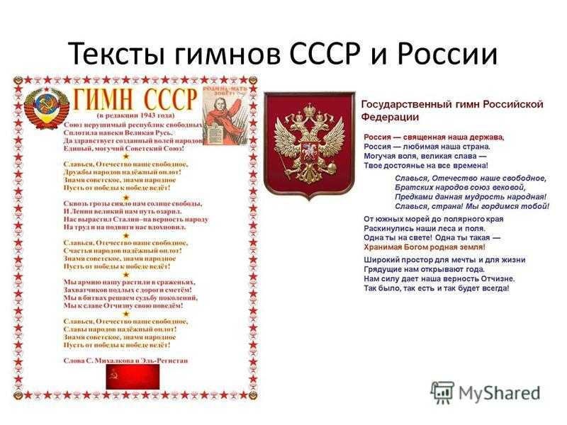 Основные сведения о государственном гимне россии