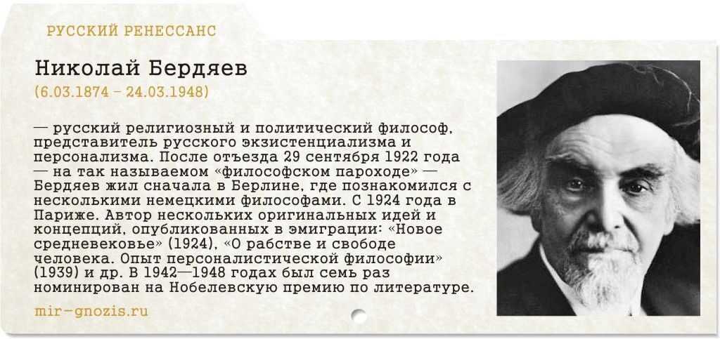 Николай александрович бердяев, религиозный философ