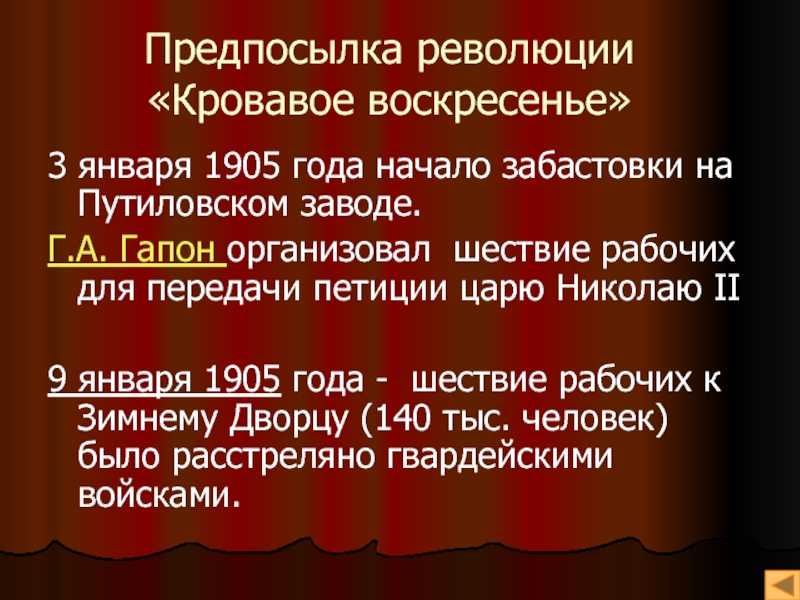 Кровавое воскресенье: предпосылки, ход событий и итоги