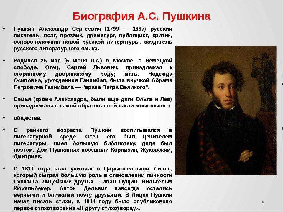 Урок 7: пушкин в лицее - 100urokov.ru