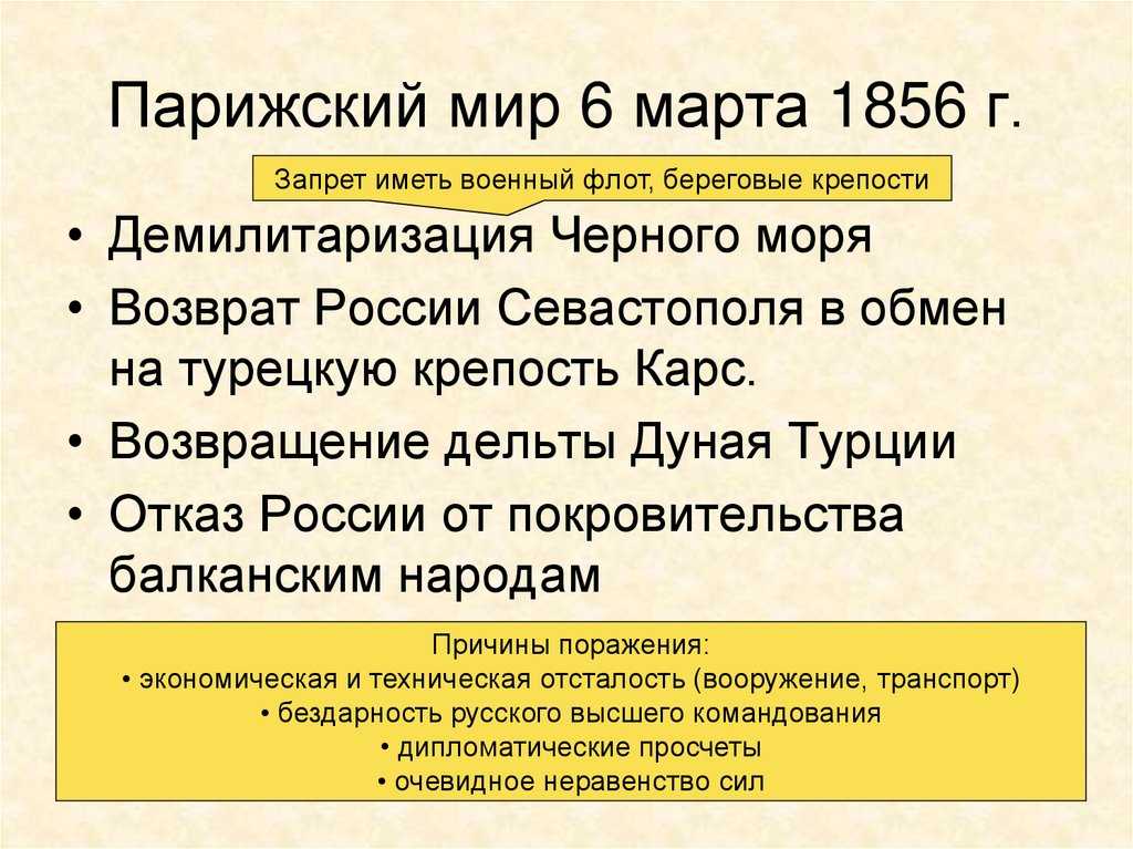 Парижский мирный договор - история