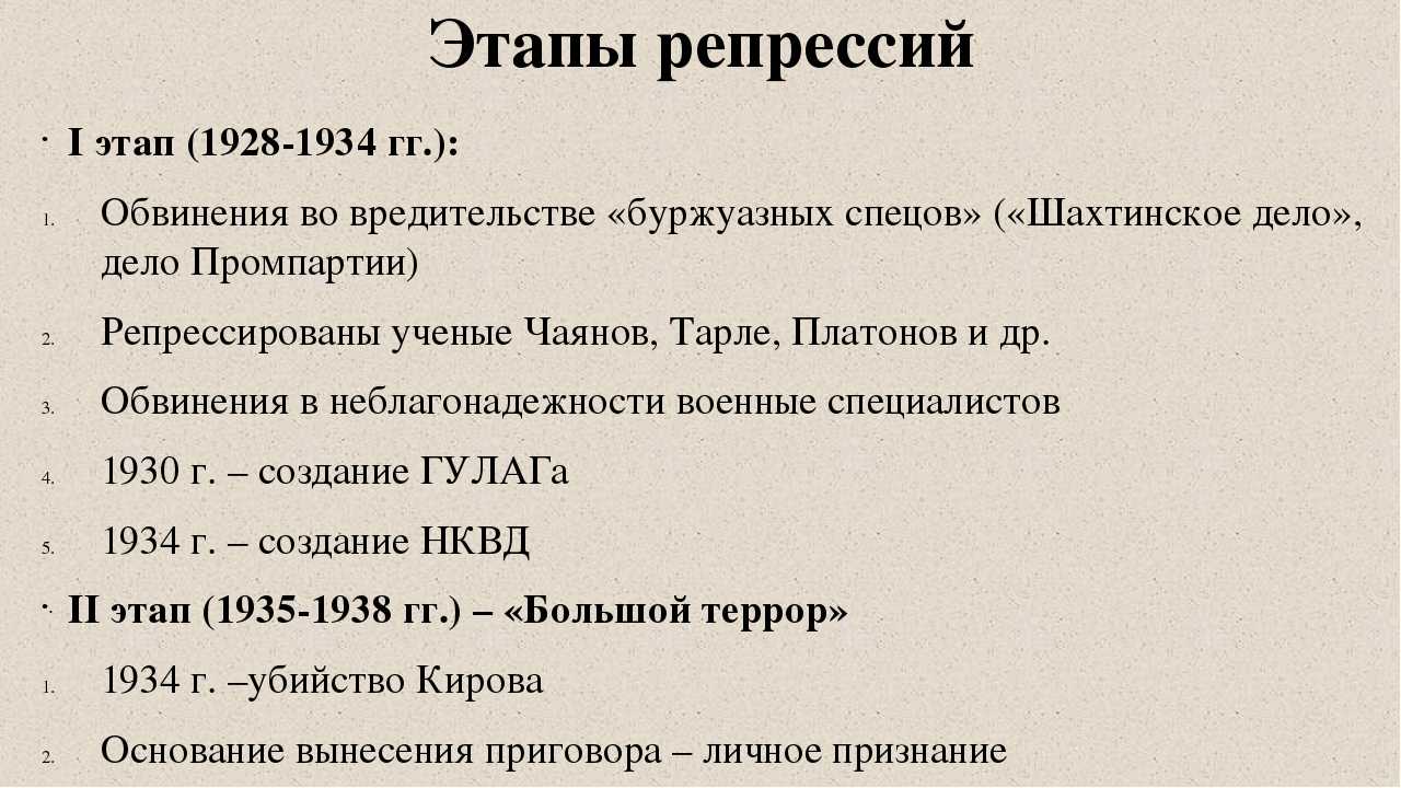 Урок 4: сталинские репрессии - 100urokov.ru